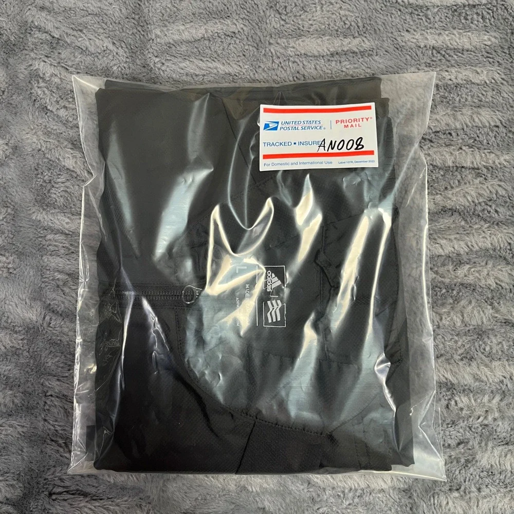 Adidas Golf Mens Black 1/4 Zip Short Sleeve Windbreaker Jacket AE5938 Large